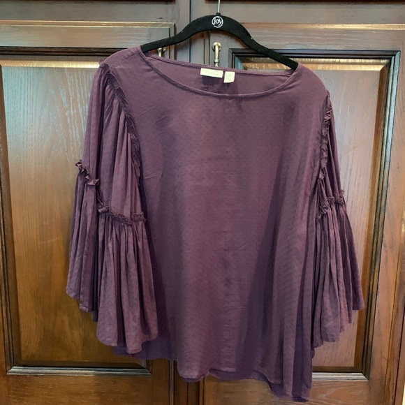 hinge Tops - Purple Bell Sleeve blouse